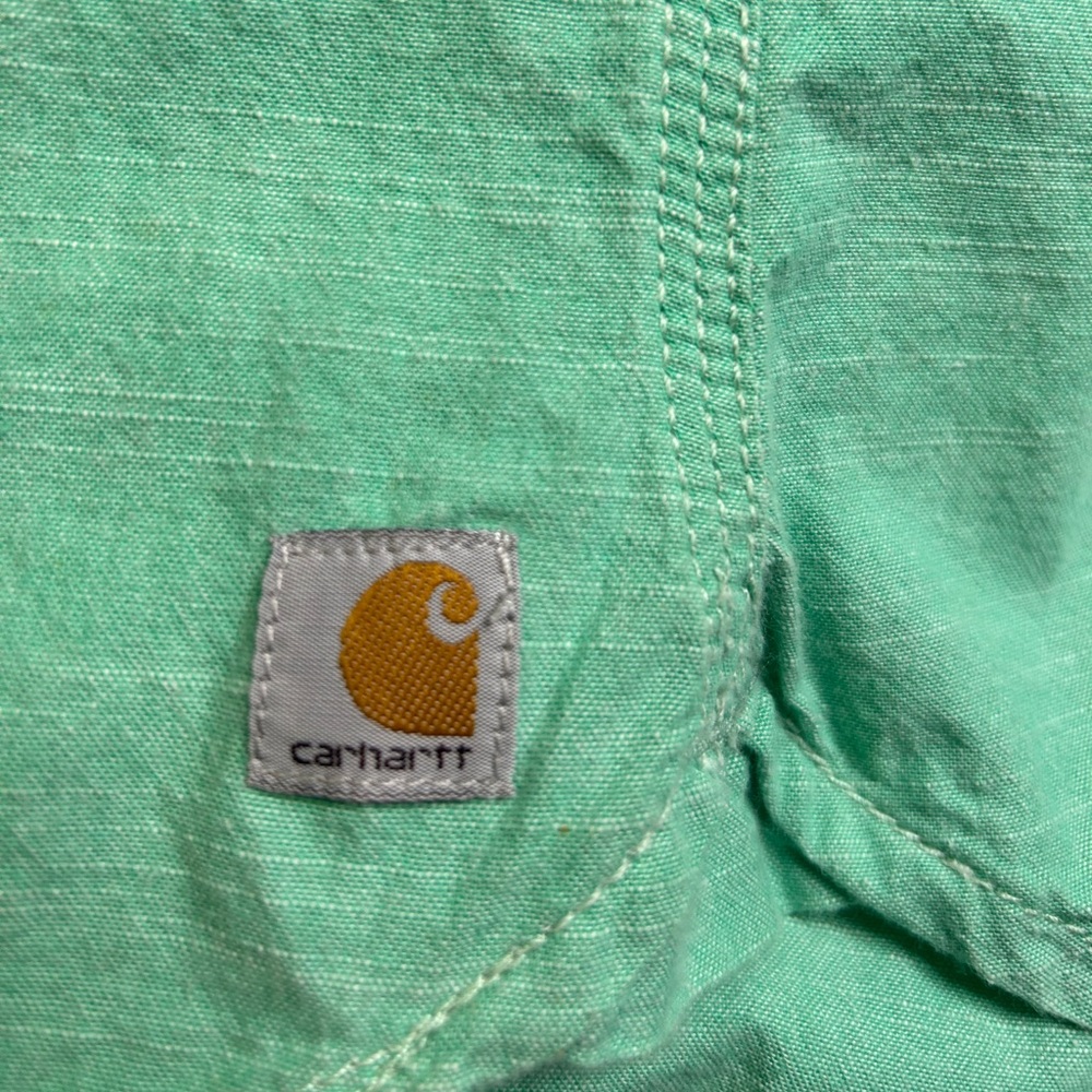 Carhartt Women's XL 16-18 Relaxed Fit Button Down Shirt. Teal Color - Picture 7 of 7